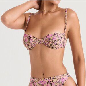 House of CB MONACO Olive Floral Underwired Bikini Top (with tags)